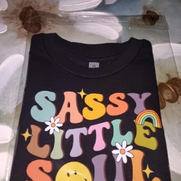 steel & stone clothing co Other - Kids Black 'Sassy Little Soul' Graphic Tee - Multicolor Retro Print